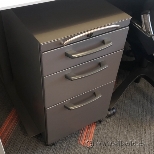 Knoll Grey 3 Drawer Rolling Pedestal Allsold.ca Buy & Sell Used Office Furniture Calgary